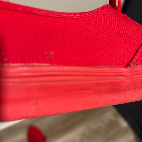 Vans Authentic Red Canvas Skate Shoes Men 12 US - Picture 7 of 7